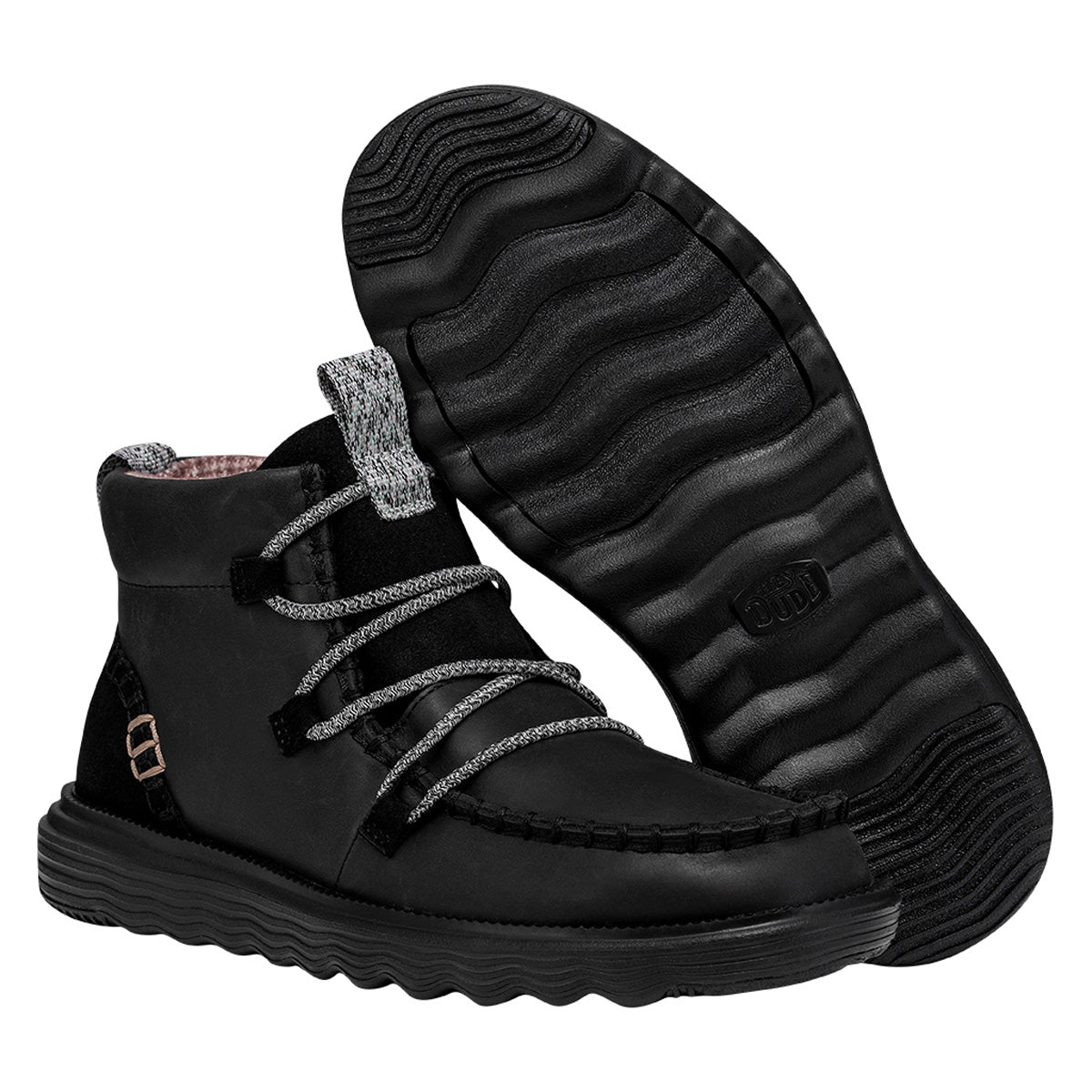 Reyes Boot Leather Damen - Black/Black