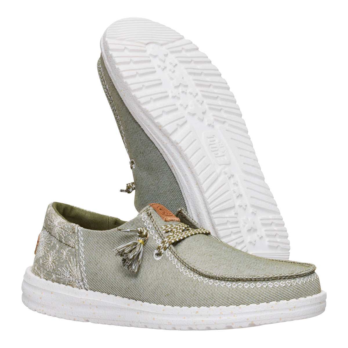 Wendy Funk Embroidered Floral Damen - Olive